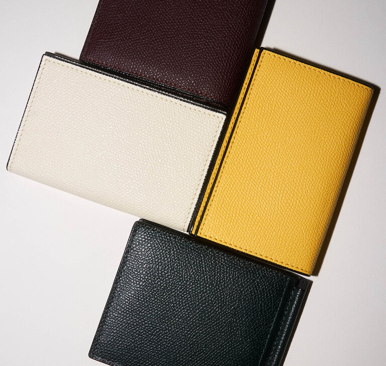 Valextra leather wallets and card case in various colours